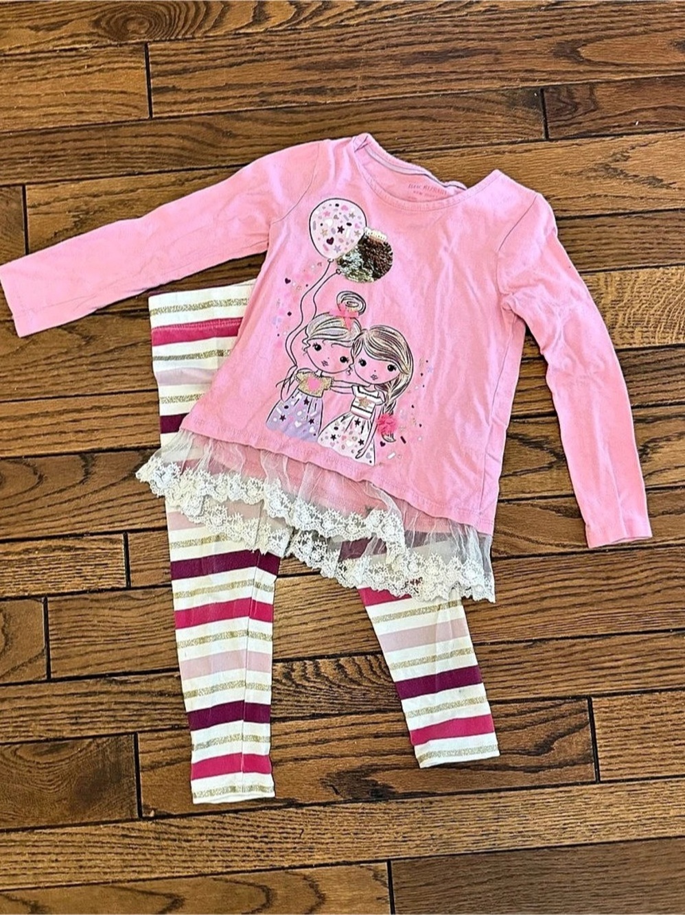 Isaac Mizrahi Girls' Striped Graphic Matching Set Size 4T